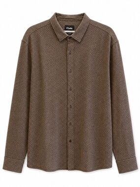 Lois Jeans Brown Geometric Jersey Cotton Button-Up – Size XXL EUC